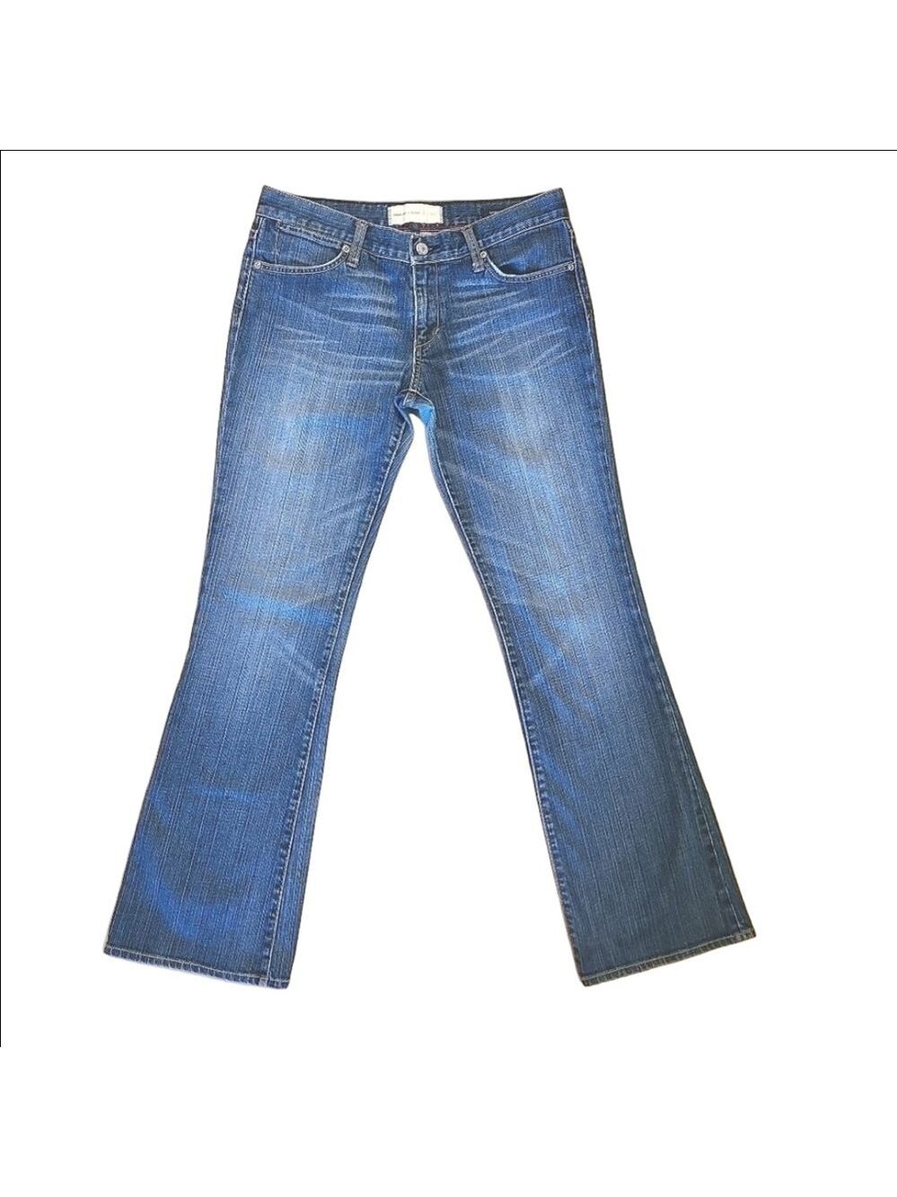 Paper Denim & Cloth Jeans  Bridgette Low Rise Bootcut Wide Leg Medium Wash Baggy